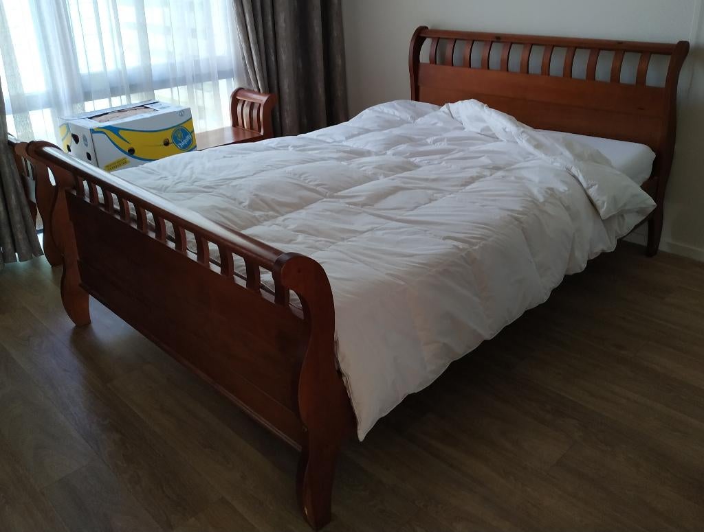 Ledikant twijfelaar, Huis en Inrichting, Slaapkamer | Bedden, Ophalen, Gebruikt, 140 cm, Twijfelaar