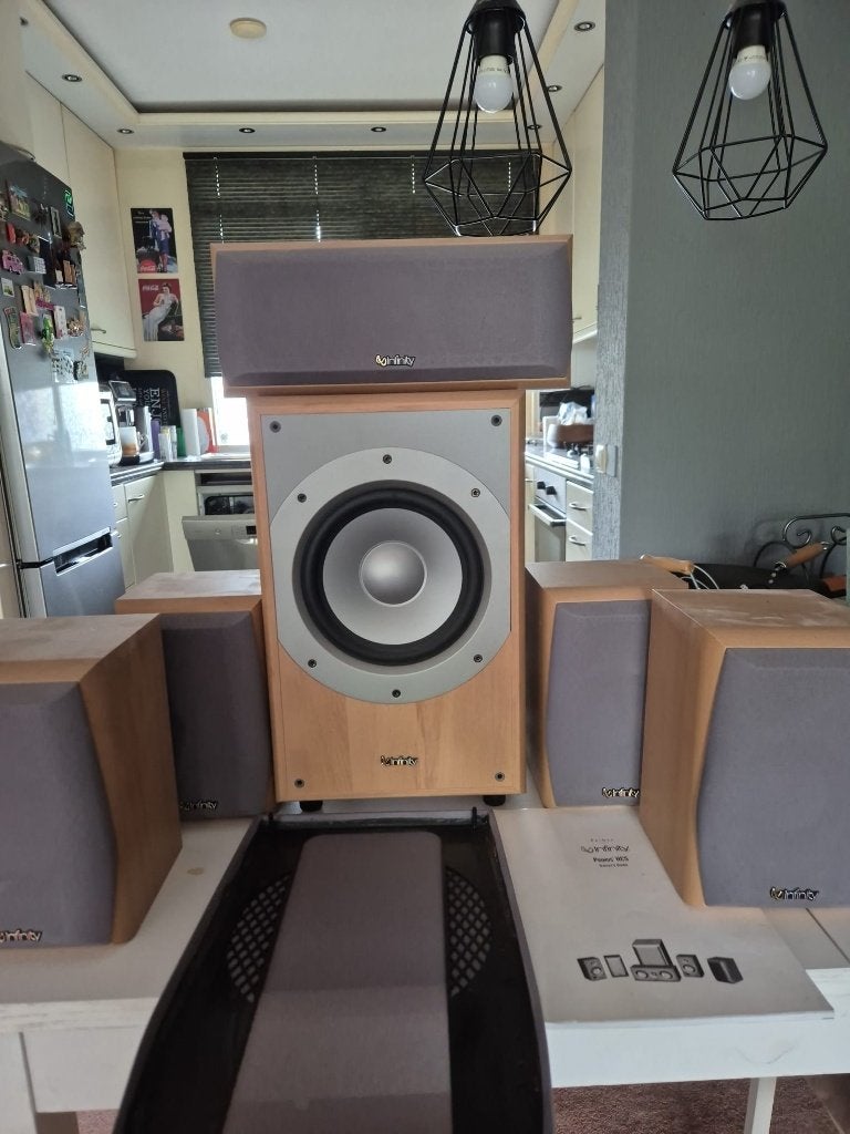 Infinity Primus HCS 5.1 Surround Speakerset, Gebruikt, 60 tot 120 watt, Complete surroundset, Ophalen