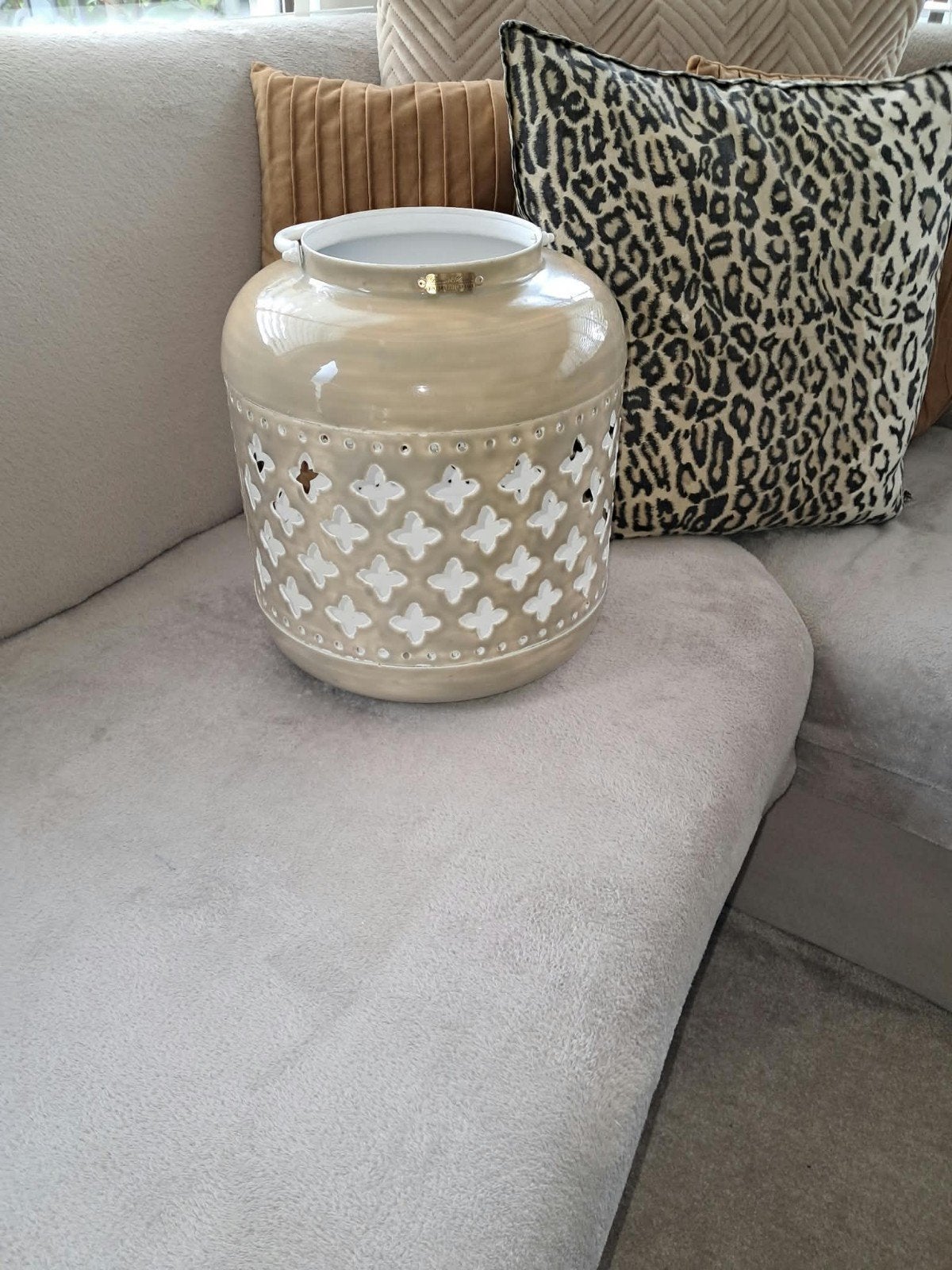 Rivièra Maison Windlicht Groot - Beige/Crème, Windlicht, 32 cm, Beige, Rivièra Maison