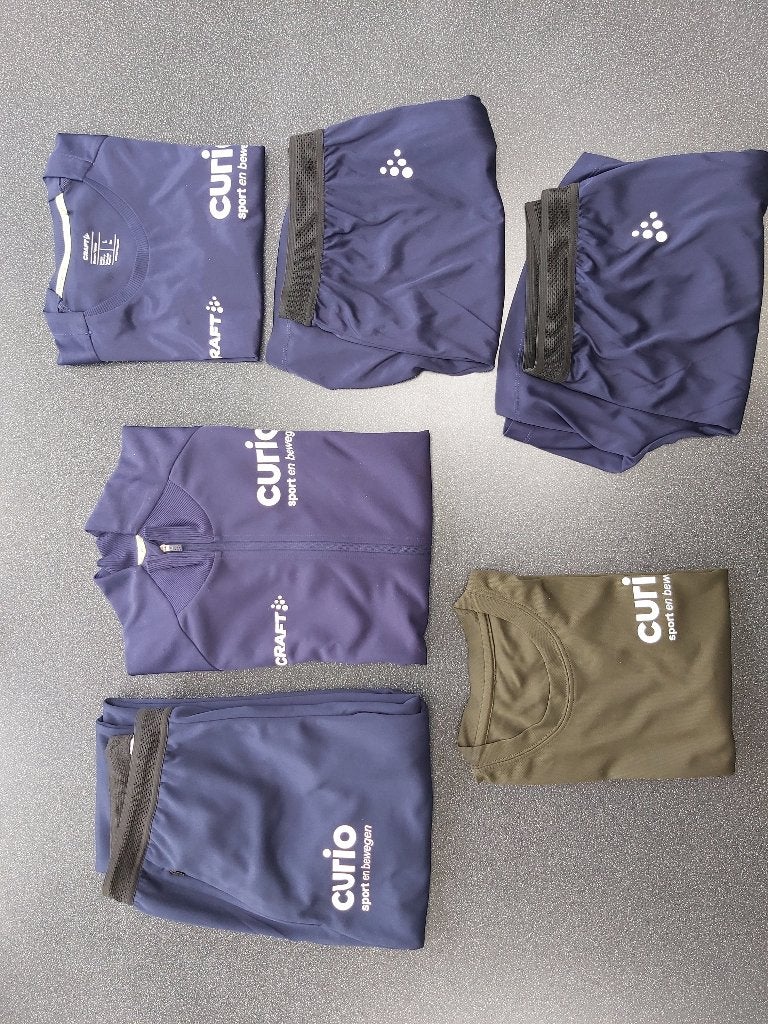 Curio sport kleding, Kleding | Heren, Ophalen, Blauw, Overige maten, Zo goed als nieuw