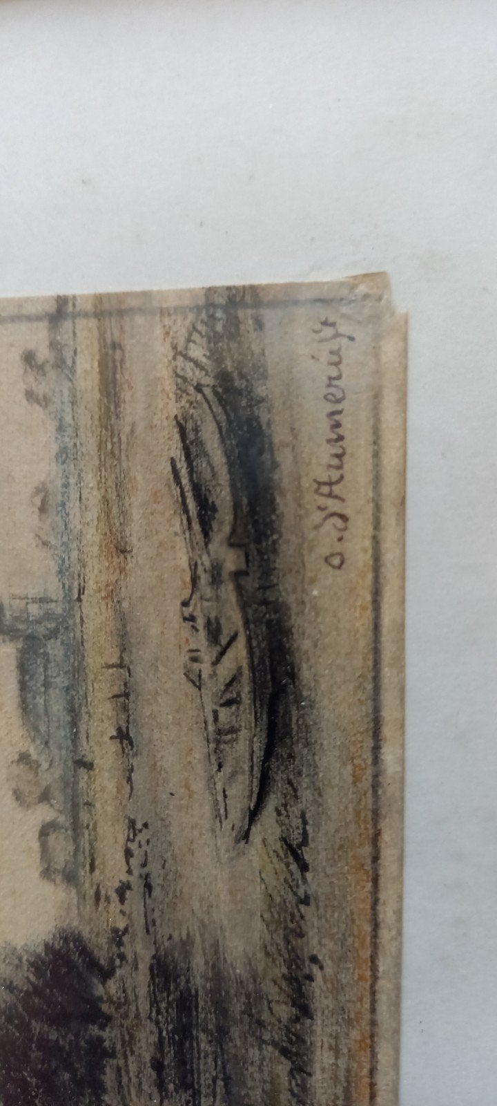 Tekening van Osw 'd Aumerie omstreeks 1910, Oud hollands, Tekening, Papier, Ophalen