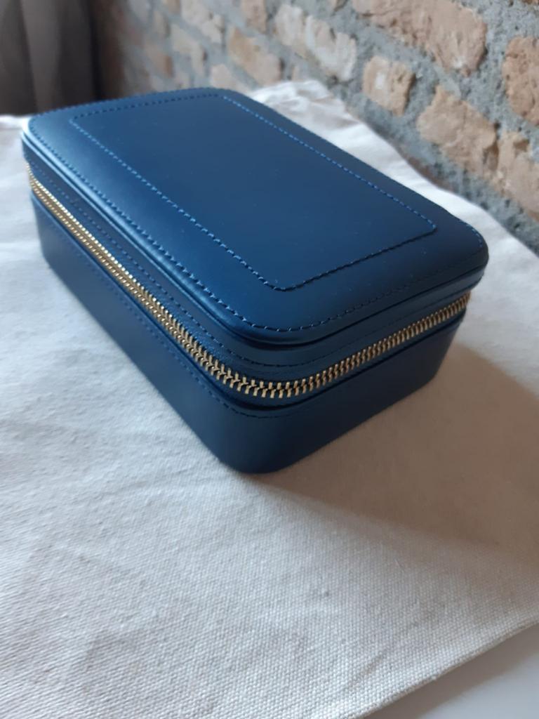 Rechthoekig sieradendoosje indigo sophia leer wolf1834, Ophalen of Verzenden, Zo goed als nieuw, Blauw