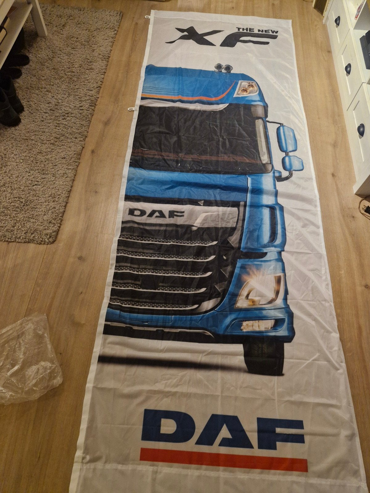 DAF XF Vlag / Banner - The New XF, Verzamelen, Ophalen of Verzenden, Zo goed als nieuw, Auto's