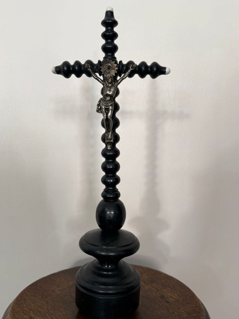 Antiek houten kruisbeeld met corpus, Antiek en Kunst, Ophalen of Verzenden