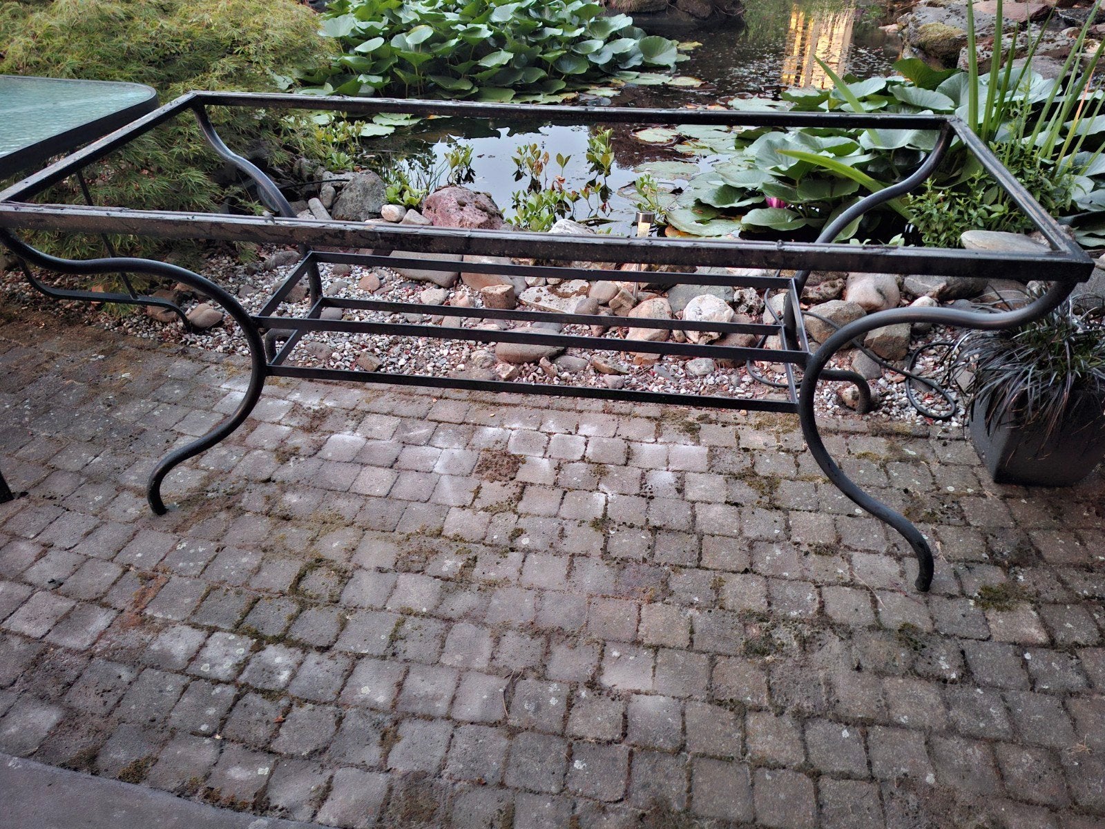 Metalen tuintafel onderstel /frame 170x70x73H, Ophalen, Gebruikt, Rechthoekig, Metaal