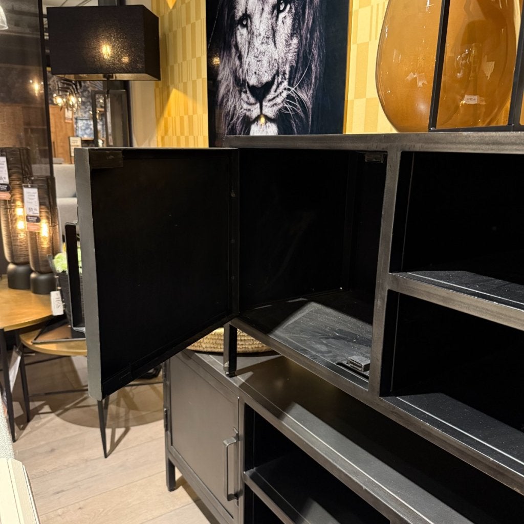 Tv Meubel Carpino - Zwart Metaal - 137 cm - Pronto Wonen, Niet ingevuld, Niet ingevuld, Niet ingevuld