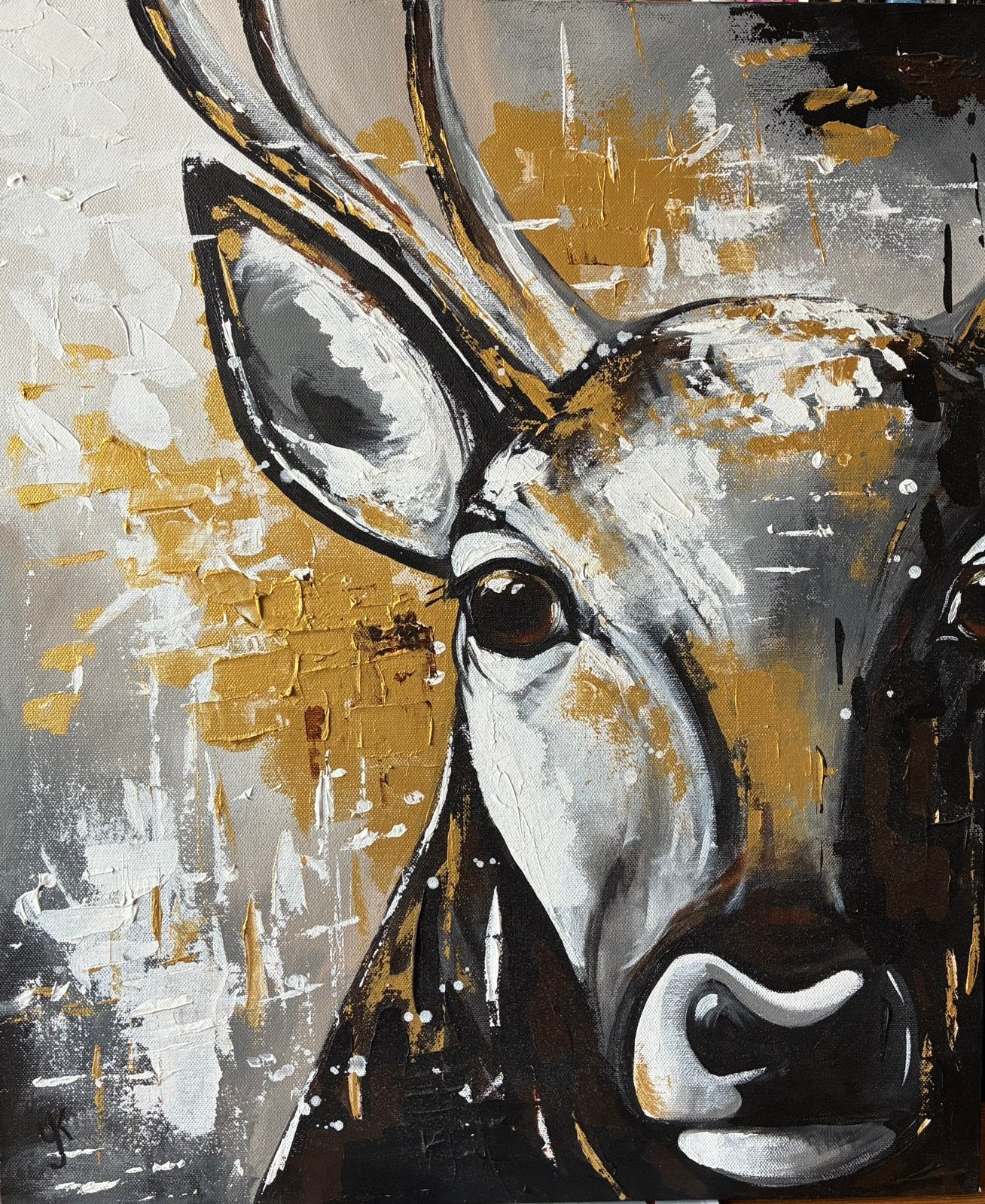 Schilderij, Acrylverf, Ophalen of Verzenden, Dieren, Op houten frame