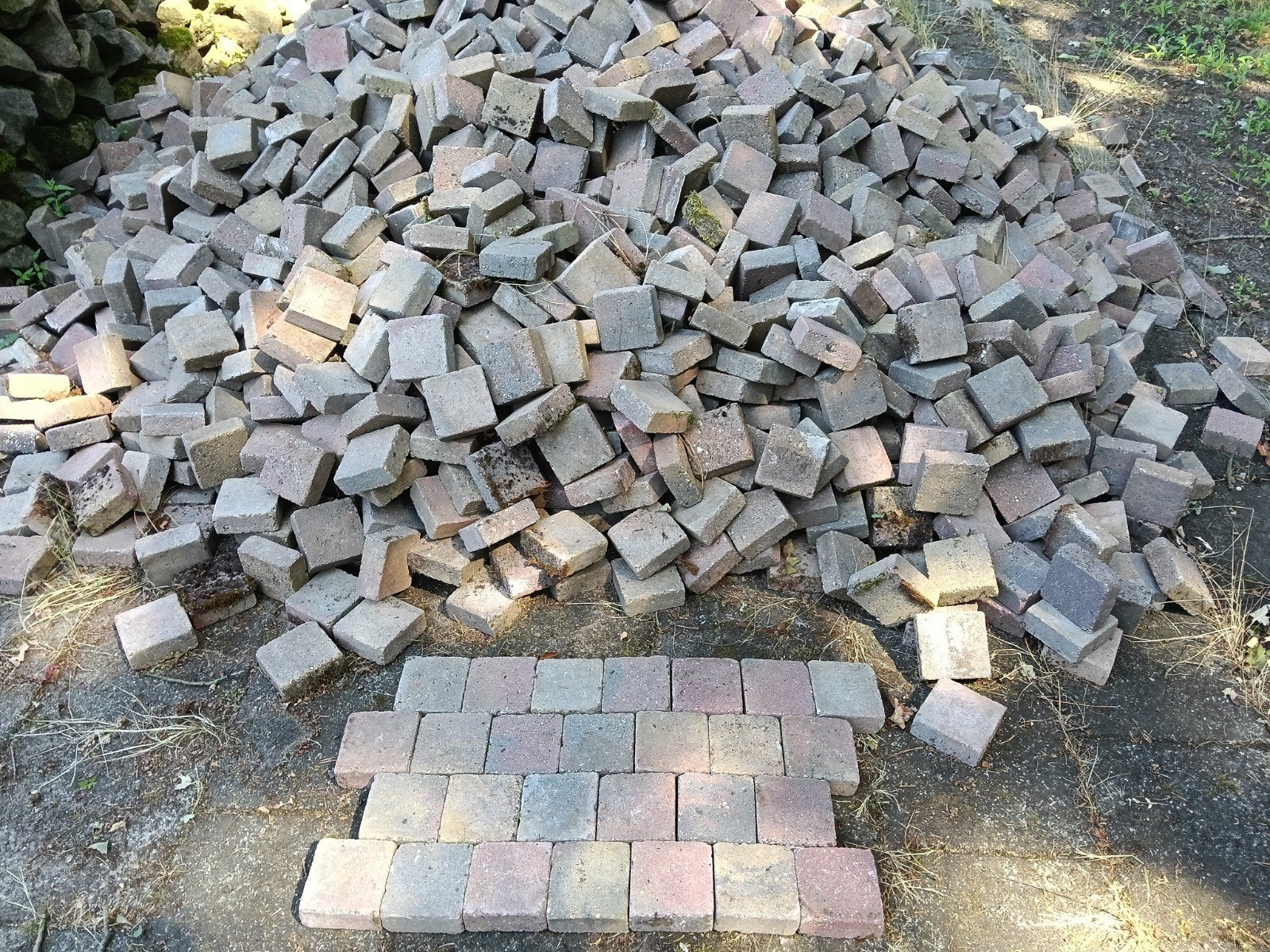 10x10x4 koppelstones strak, Tuin en Terras, Ophalen, Gebruikt, 10 m² of meer, Beton