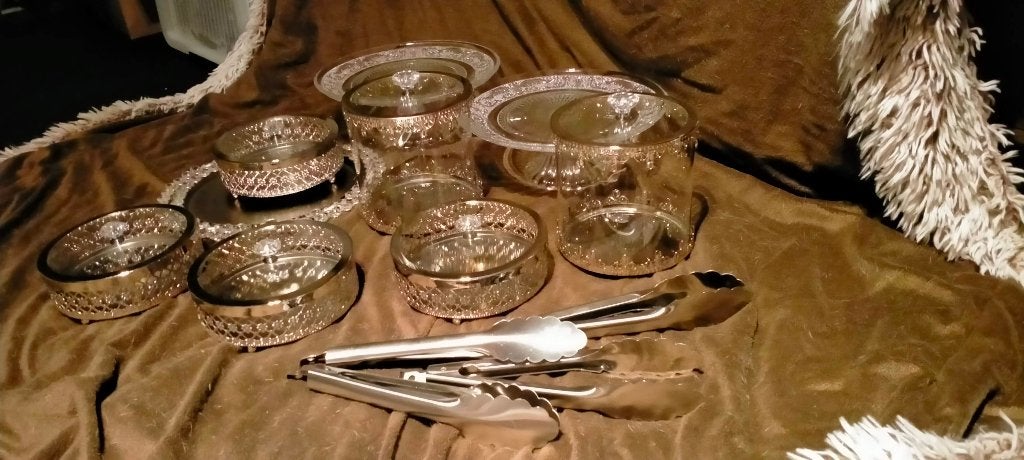 TE KOOP: Glazen opbergt bakjes met deksel, schaaltjes enz., Met deksel, Overige typen, Rond, Ophalen of Verzenden