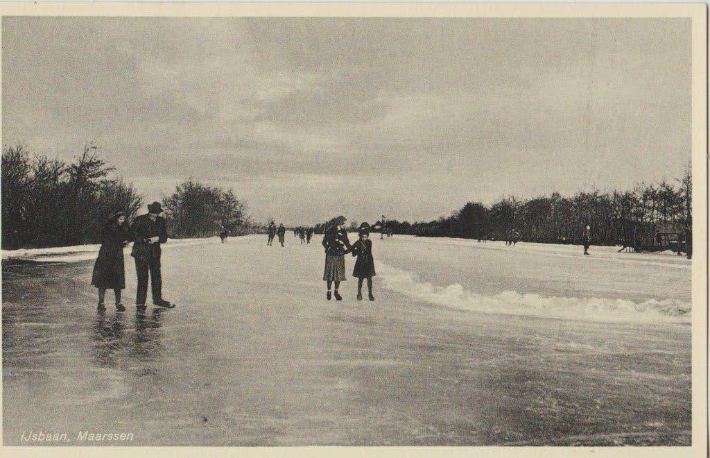 oude ijsbaan maarssen schaatsen schaatssport ijs maarsen kou, Ophalen of Verzenden, 1920 tot 1940, Gelopen, Utrecht
