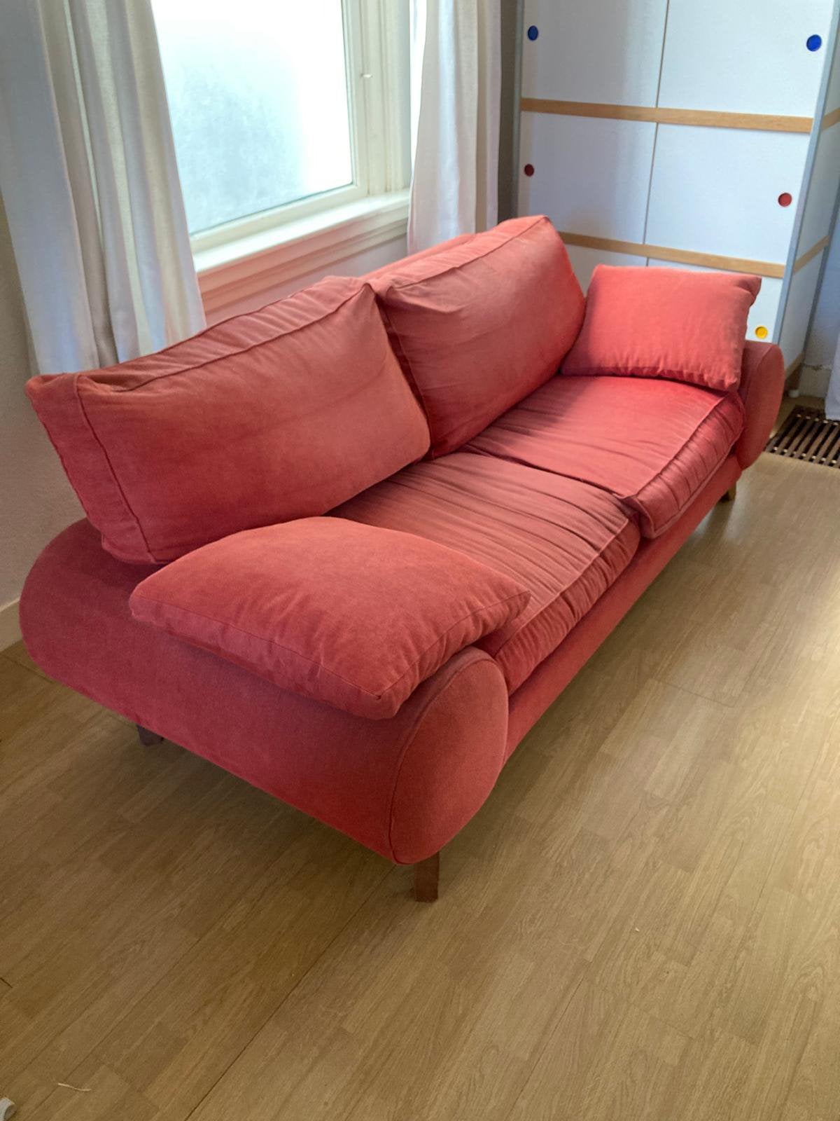 Stoffen rode bank, Ophalen, Gebruikt, Overige maten, 150 tot 200 cm