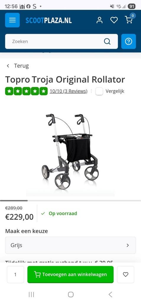 Topro ecco rollator 2 maanden gebruikt, Diversen, Ophalen
