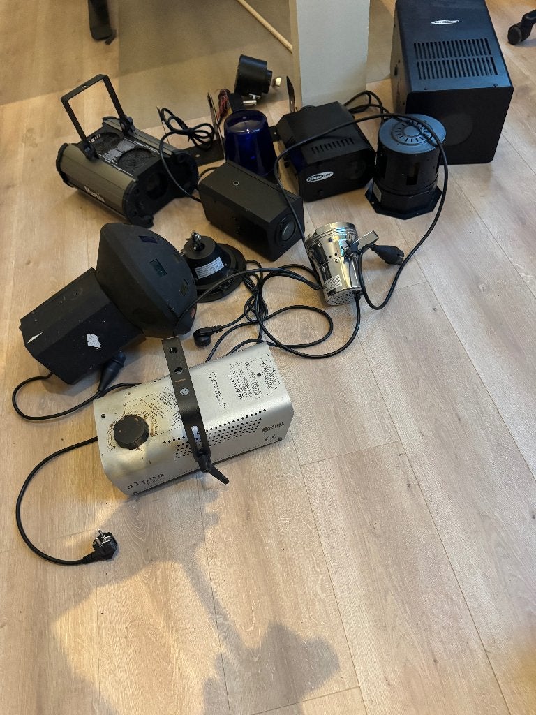 Discoverlicht, rookm. (Martin, Antari, Showt), deels defect, Ophalen, Gebruikt, Overige typen, Geluidgestuurd