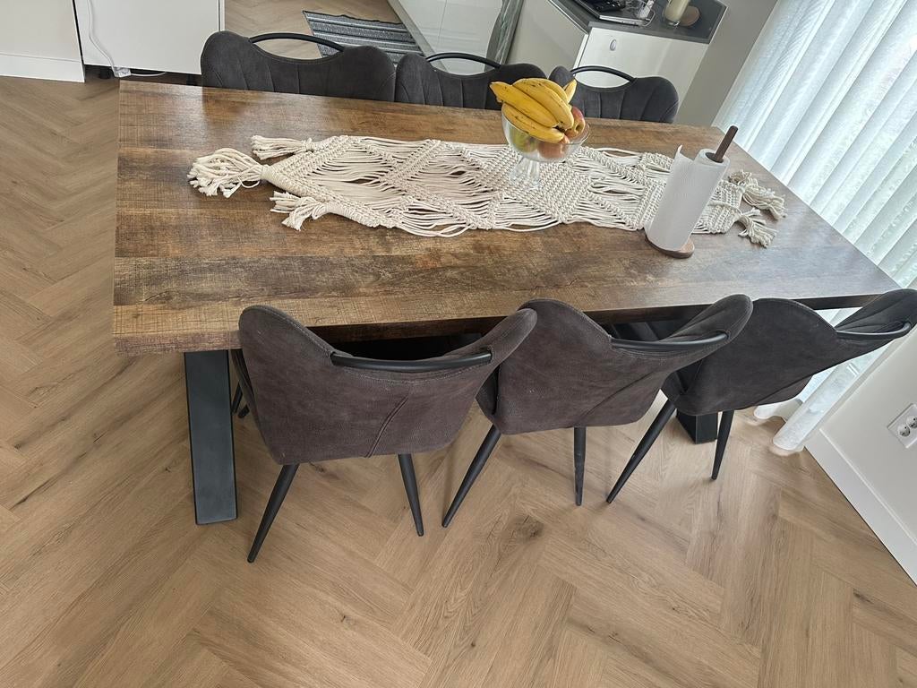Eettafel, Huis en Inrichting, Tafels | Eettafels, Ophalen, Gebruikt, 50 tot 100 cm, Vijf personen of meer