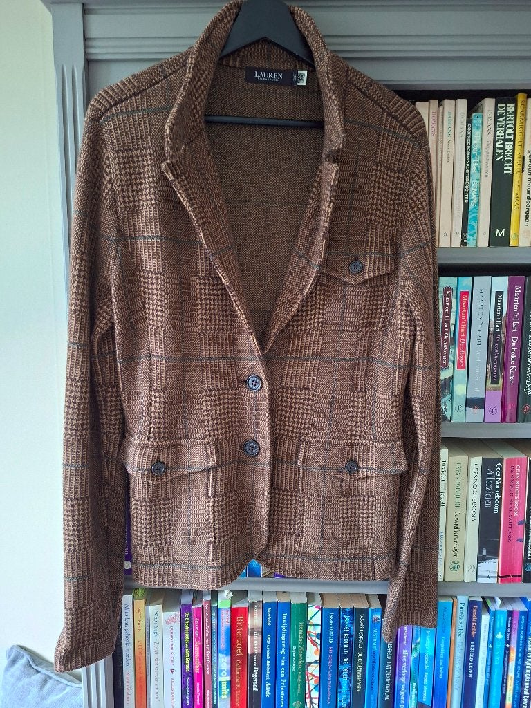 Ralph Lauren wollen  bruin/camel geruite blazer, Kleding | Dames, Jasjes, Kostuums en Pakken, Overige kleuren, Maat 42/44 (L)