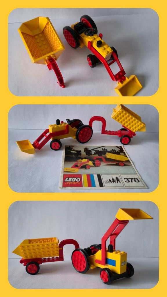 Vintage lego set 378 Tractor, Gebruikt, Overige thema's, Lego, Ophalen of Verzenden