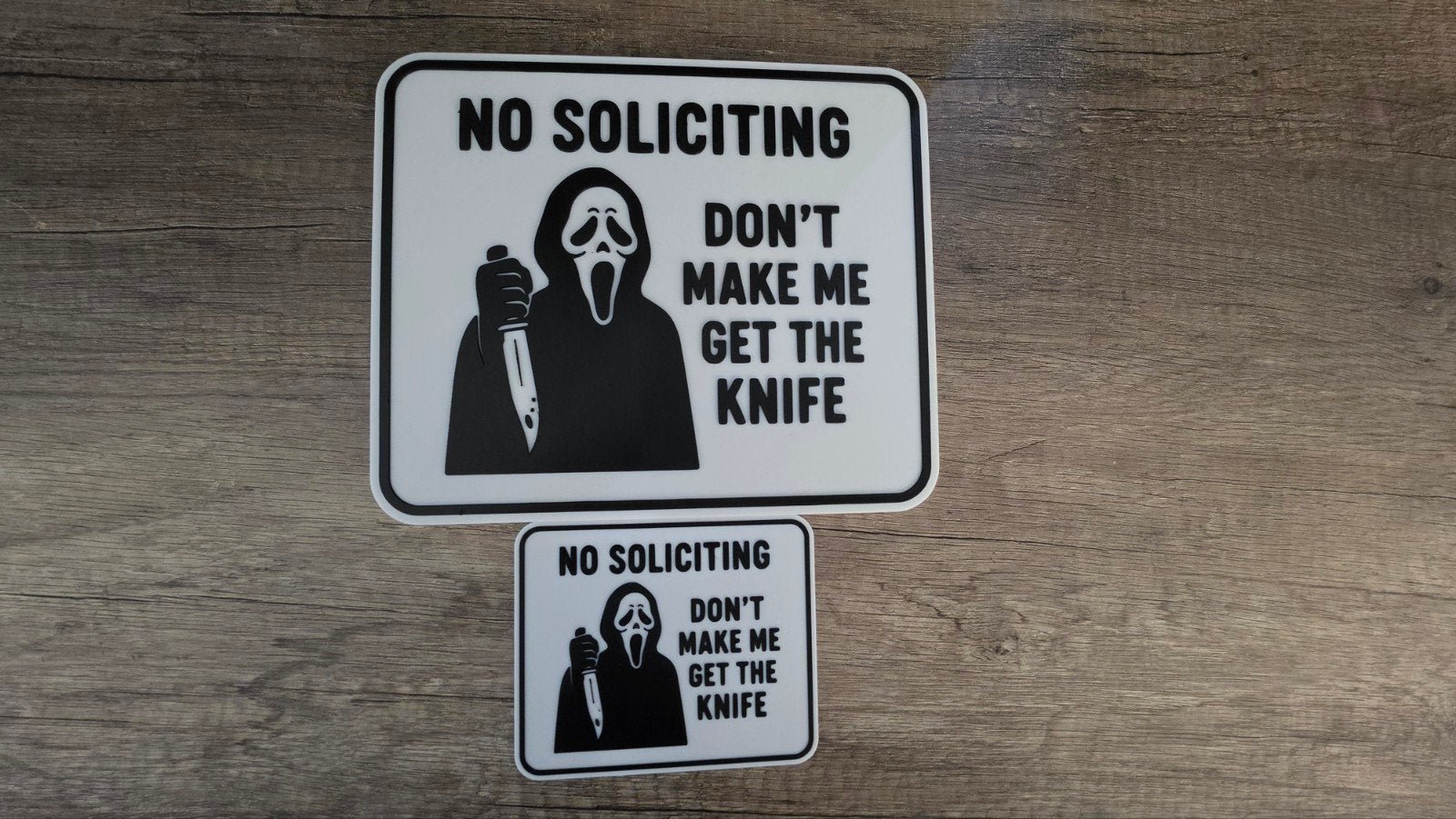 Scream Ghostface 'No Soliciting' bord Halloween, Ophalen of Verzenden, Nieuw, Film, Poster