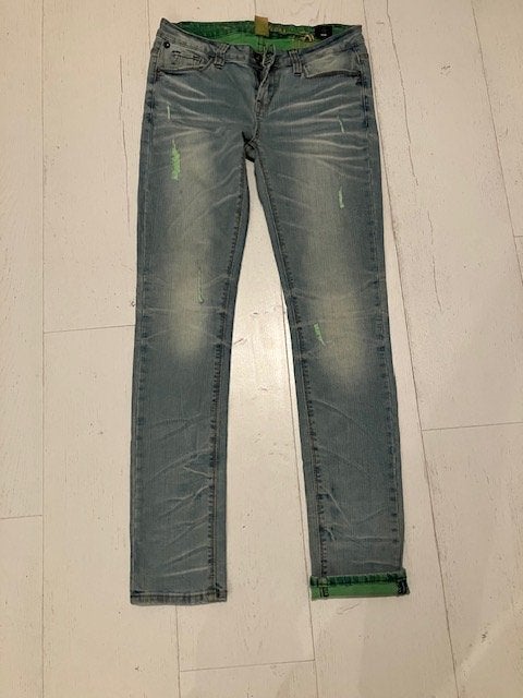 Skinny jeans met groen - One green elephant, Kleding | Dames, Blauw, Ophalen of Verzenden, Zo goed als nieuw, W30 - W32 (confectie 38/40)