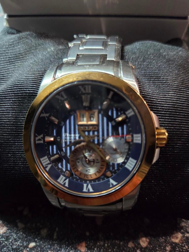 Seiko Premier Kinetic Perpetual Horloge, Sieraden, Tassen en Uiterlijk, Horloges | Heren, Ophalen of Verzenden, Zo goed als nieuw