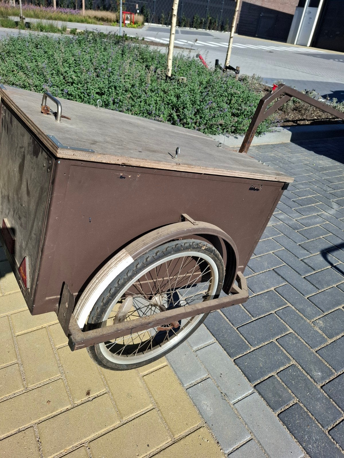 Degelijke houten fietsbak/fietskar/fiets aanhanger, Ophalen, Gebruikt, Bagagekar, 80 kg of meer