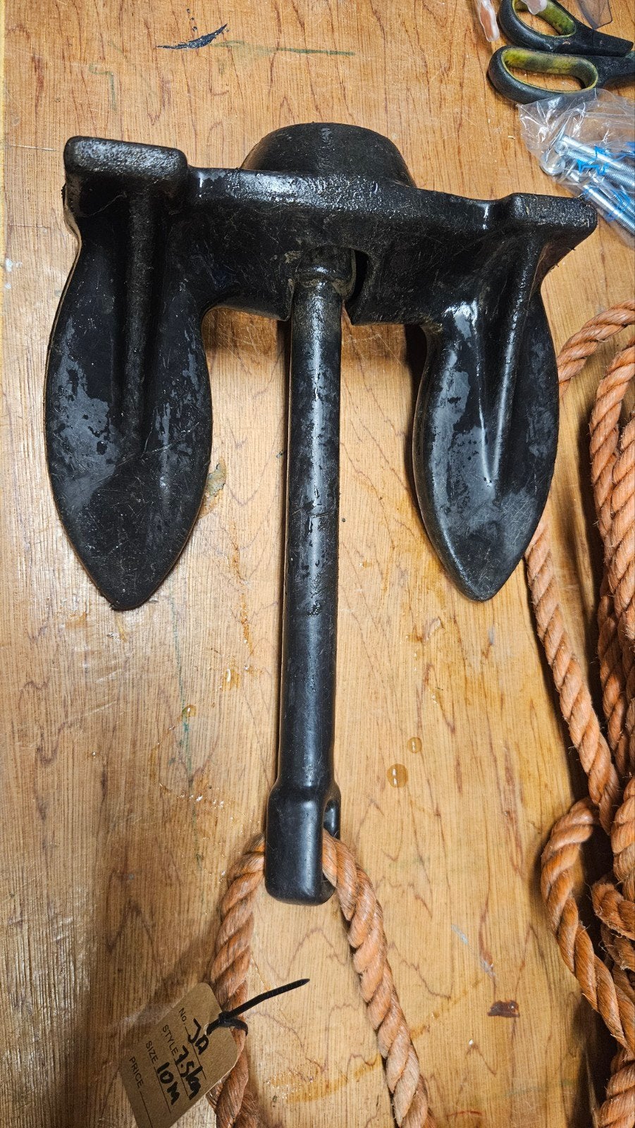 Bijzonder anker 7.5kg met kunststof bekleding en 10m touw, Ophalen of Verzenden, Gebruikt