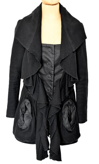 Marithe Francois Girbaud mantel, wollen jas, zwart, Mt. S, Kleding | Dames, Verzenden, Zwart, Zo goed als nieuw, Marithe Francois Girbaud