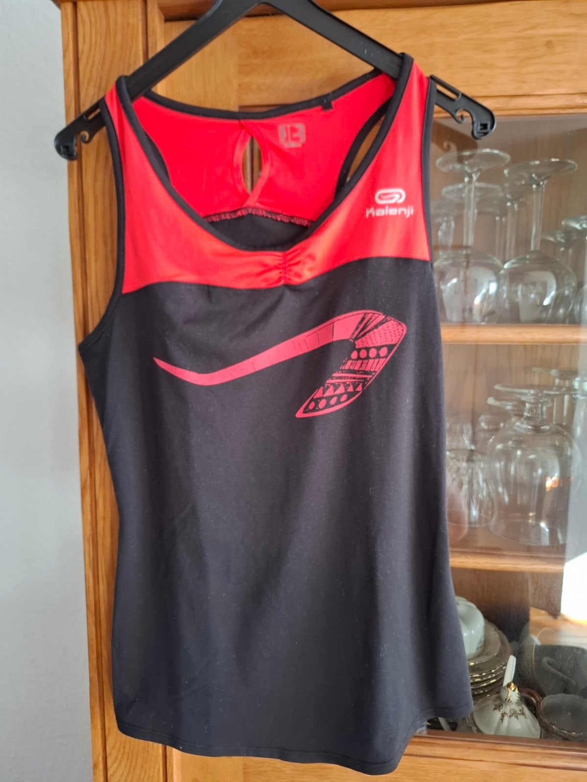 Kalenji Hardlooptanktop Dames - Zwart/Rood Colourblock, Zwart, Kalenji, Ophalen of Verzenden, Maat 34 (XS) of kleiner