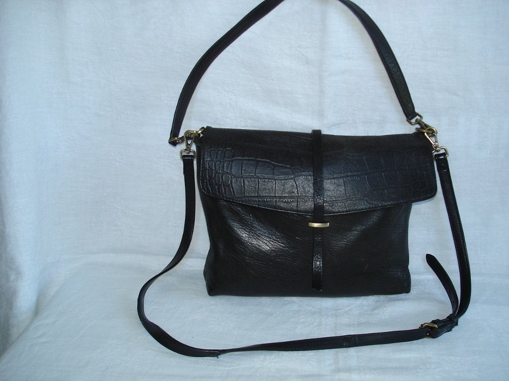 O my Bag Ella Croco tas hand- schouder crossover zwart leer, Ophalen of Verzenden, Zo goed als nieuw, Zwart, Schoudertasje