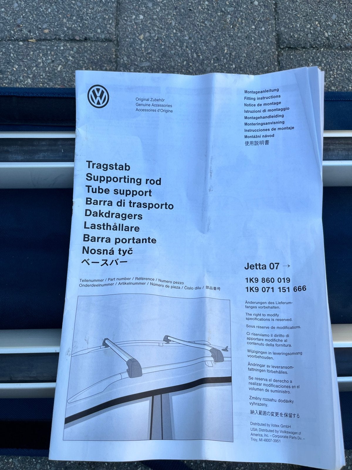 Originele VW dakdragers (1K9 860 019), Auto diversen, Ophalen of Verzenden, Zo goed als nieuw