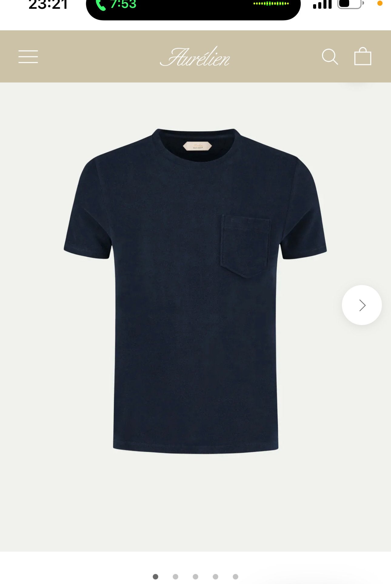 Aurélien Badstof T-shirt Navy, Ophalen of Verzenden, Nieuw, Overige maten, Blauw