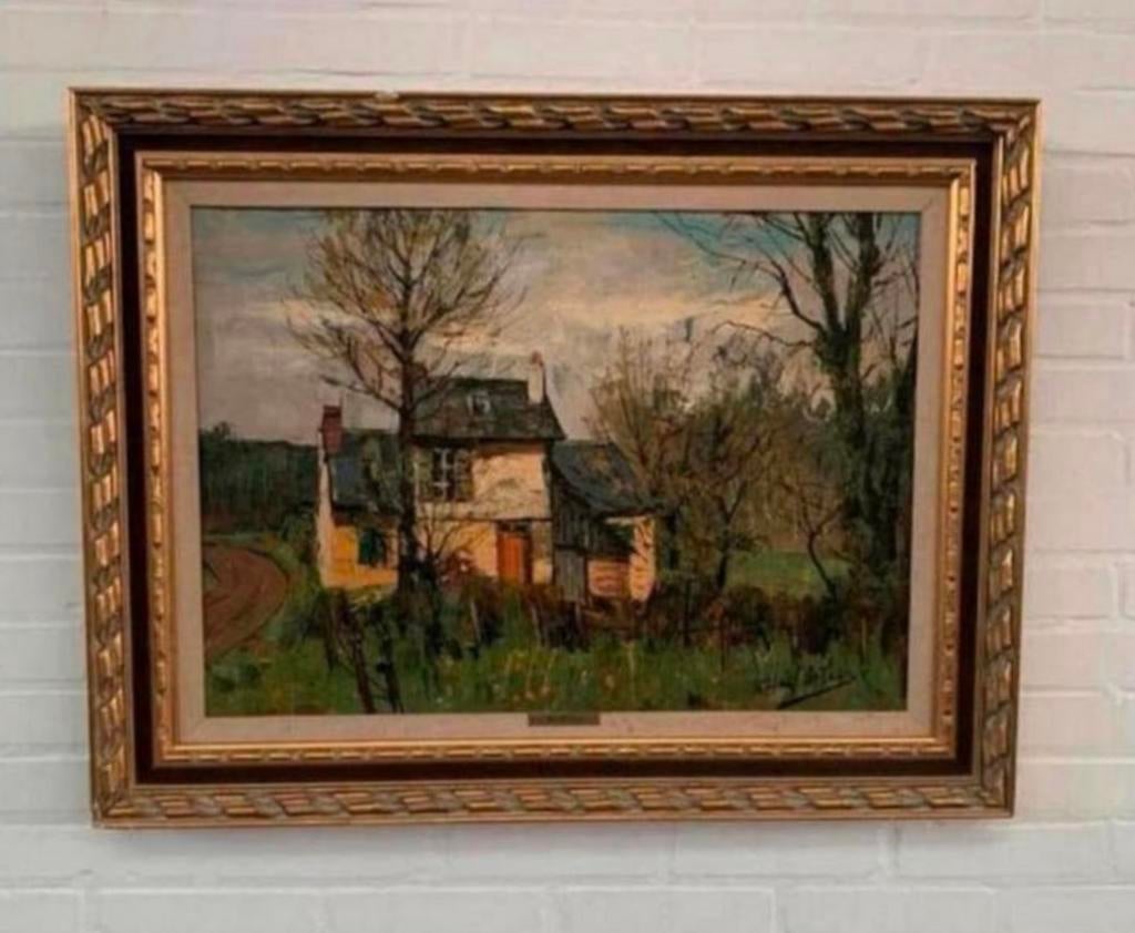 Schilderij Rafael Ortega landschap boerderij mooie kleuren., Ophalen of Verzenden
