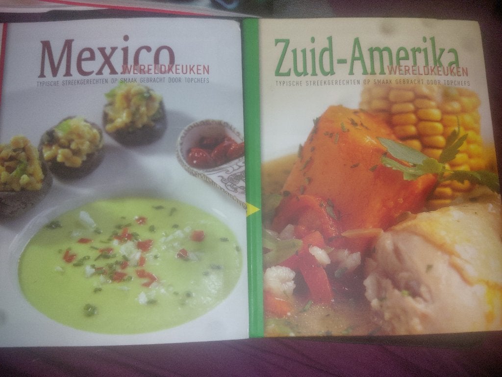 Set van 6 kookboeken Mexico, Japan, Thailand, india, marokko, Ophalen, Zo goed als nieuw, Zuid-Amerika, Overige typen