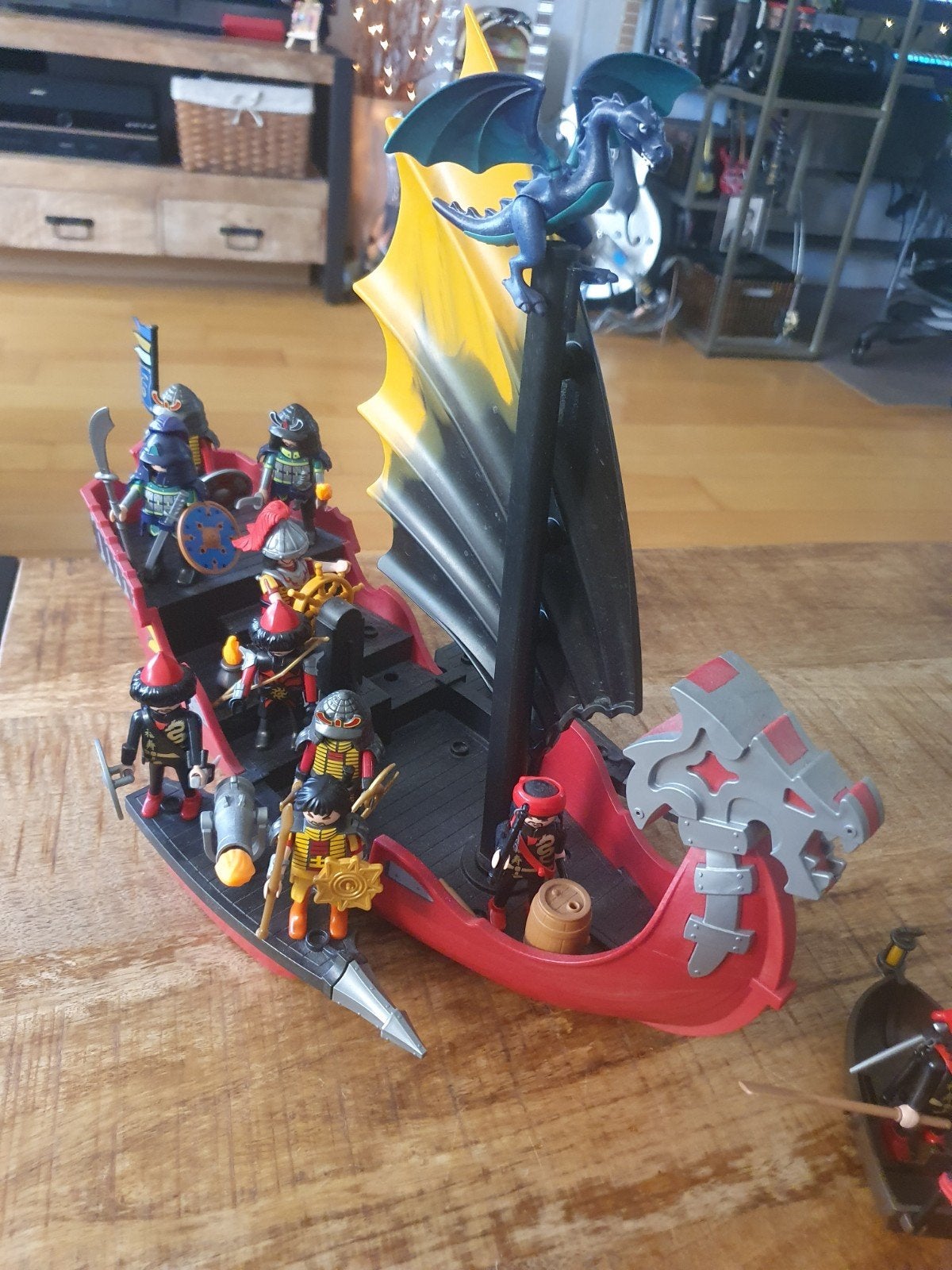 Playmobil Aziatische krijgers met drakenboot en roeiboot, Ophalen, Gebruikt, Losse onderdelen, Boot/Schip