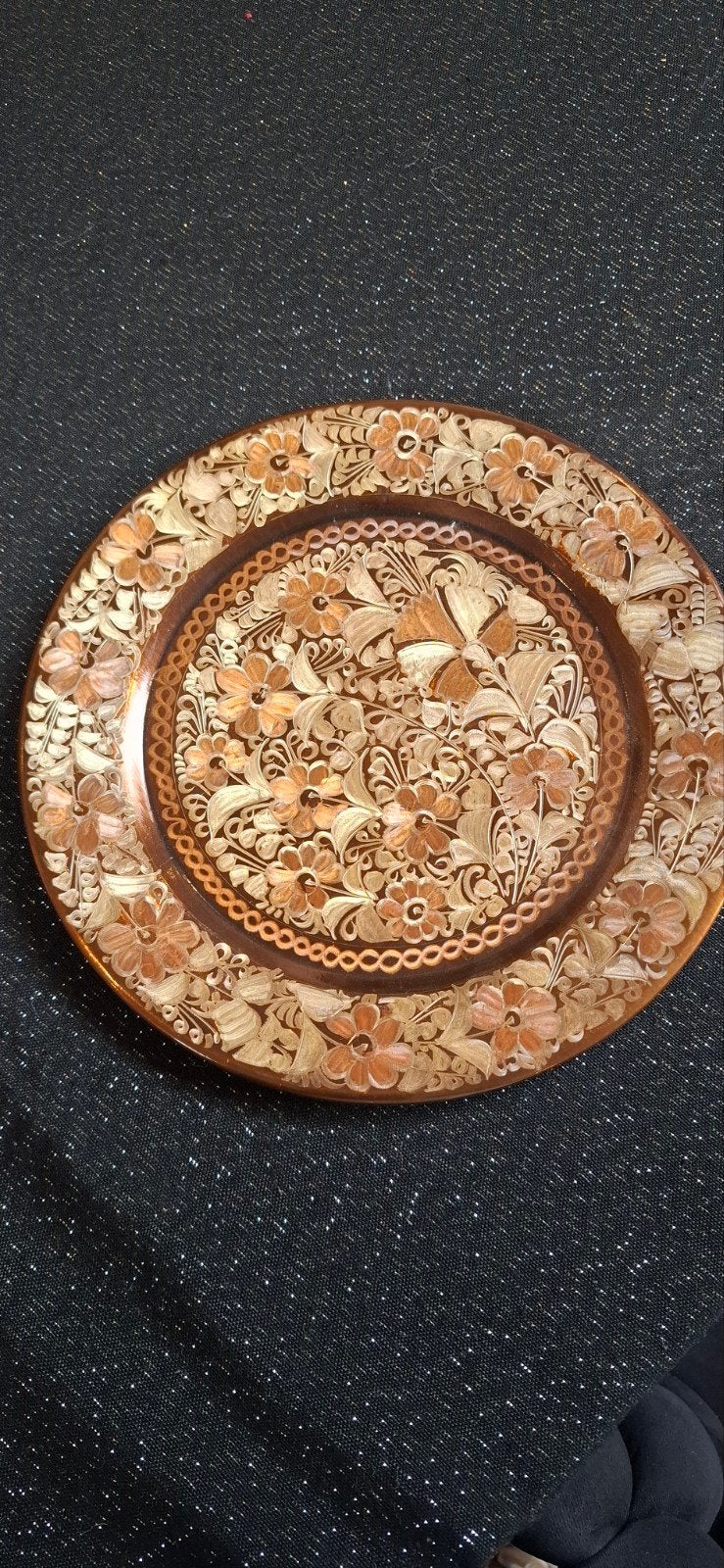 Antiek Turks Koperen Bord - Handgemaakt, 24 cm, Ophalen of Verzenden