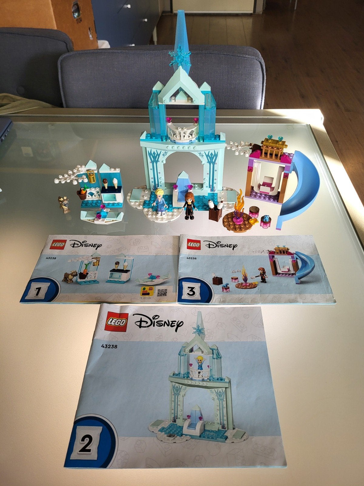 Lego Disney Frozen 43238 Elsa's IJspaleis compleet, Lego, Ophalen of Verzenden, Zo goed als nieuw, Compleet