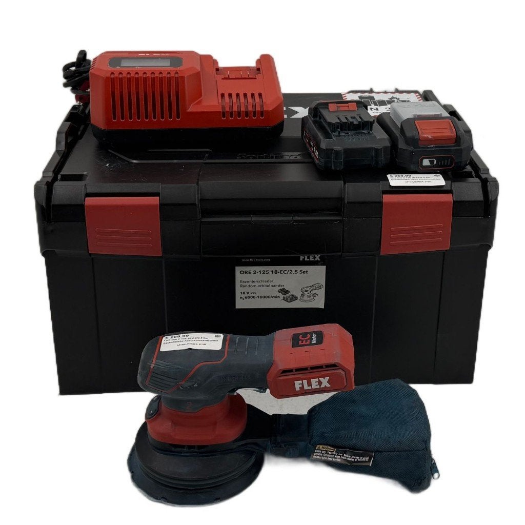 Flex Ore 2-125 18-EC/2.5 Set Excentrische Accu-schuurmachine, Gebruikt, Dordrecht@usedproducts.nl, Toulonselaan 72, Ophalen of Verzenden