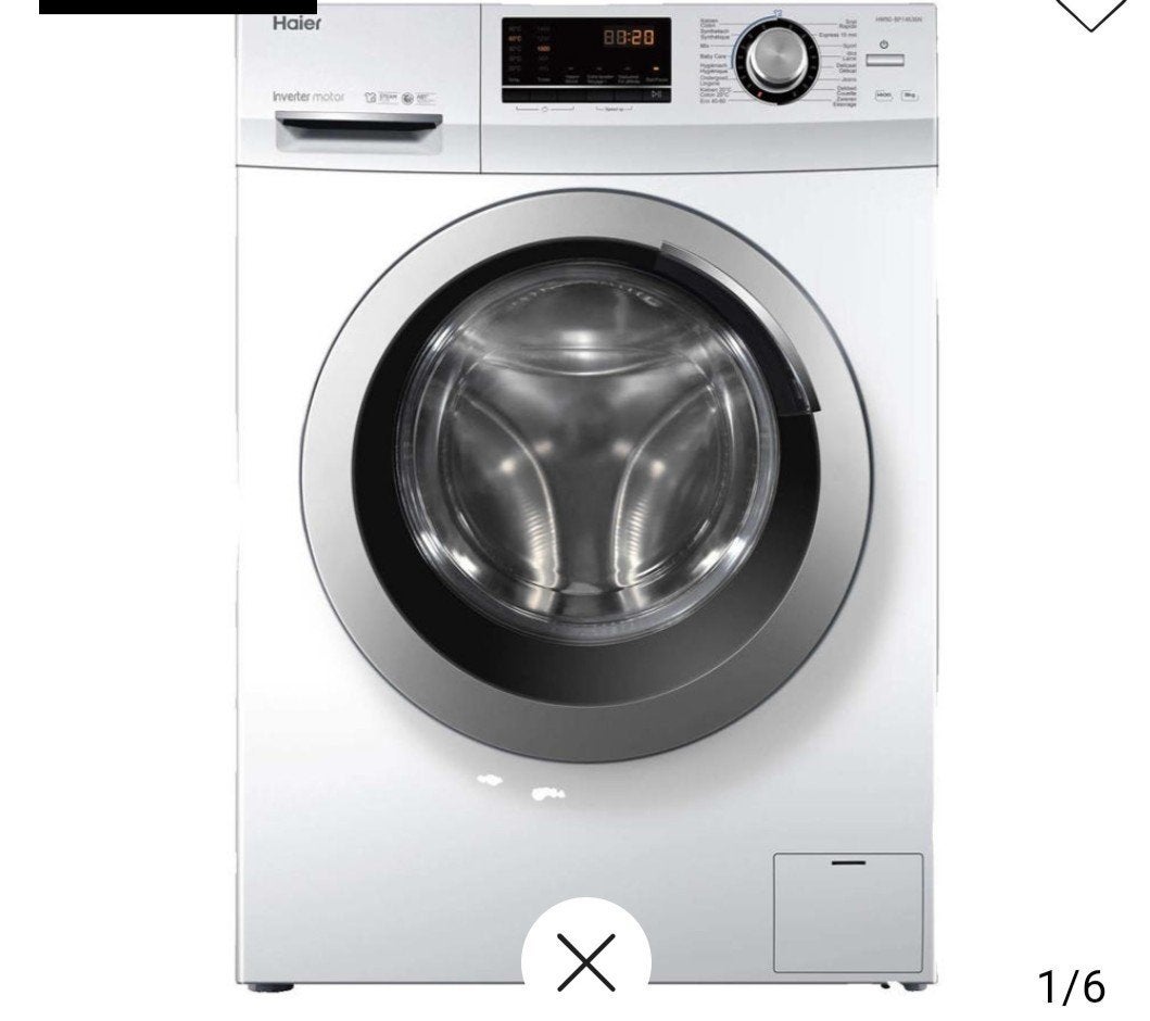 Haier wasmachine, Ophalen, 1200 tot 1600 toeren, 8 tot 10 kg, Zo goed als nieuw