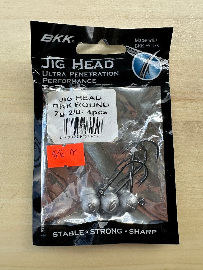 BKK Jig Head Round 7g 2/0 – 3 stuks Gebruikt        (186), Ophalen of Verzenden, Gebruikt, Haak