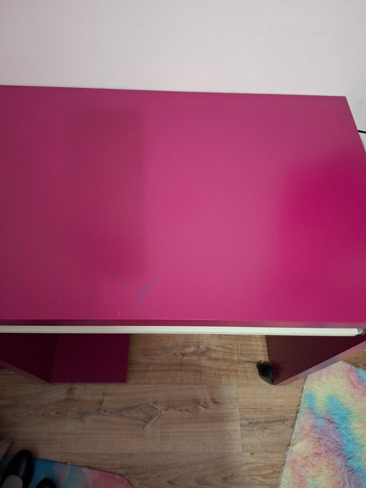Leuk roze kinderbureau met uitschuifbaar blad, Gebruikt, Roze, Kinderbureau, Ophalen of Verzenden