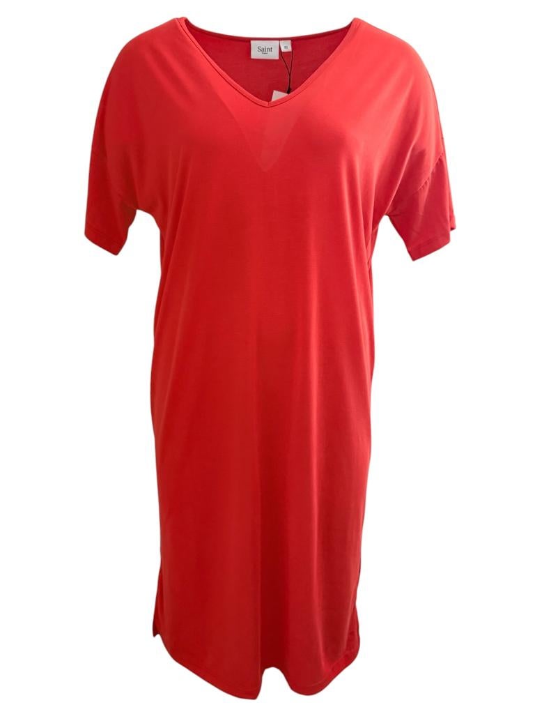 Saint Tropez jurk NIEUW S, Nieuw, Ophalen of Verzenden, Rood, Onder de knie