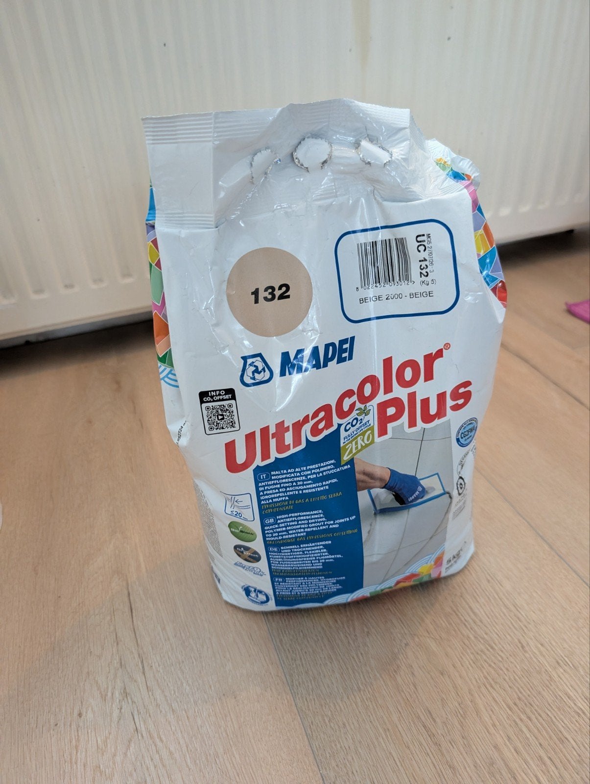 Beige tegelvoegsel Mapei Ultracolor Plus 132 (5kg), Ophalen, Nieuw, Vloertegels
