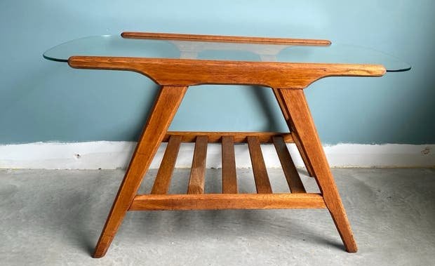 Midcentury coffee table - by Cassina - teak, Ophalen, 50 tot 100 cm, Teakhout, Zo goed als nieuw