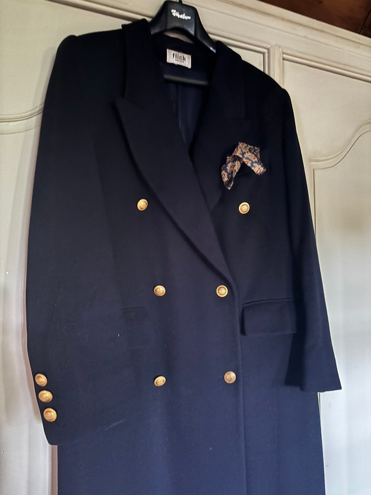 Blazer jas cashmere/wol navy donkerblauw 42, Ophalen of Verzenden, Zo goed als nieuw, Maat 42/44 (L), Blauw