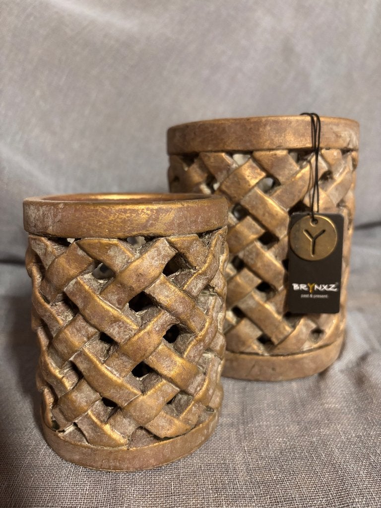 Set waxinelichthouder - Brynxz - goud, Ophalen of Verzenden, Nieuw
