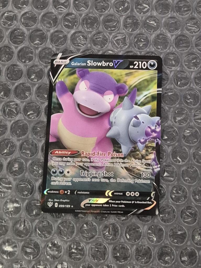 Galarian Slowbro V 099/189 Darkness Ablaze Sword & Shield, Ophalen of Verzenden, Zo goed als nieuw, Losse kaart, Foil
