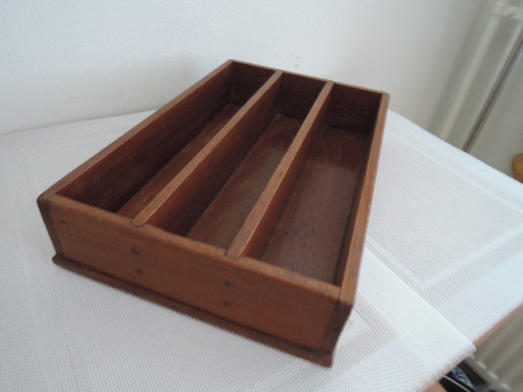 Ouderwetse houten (bestek) bak, Huis en Inrichting, Overige typen, Ophalen of Verzenden, Zo goed als nieuw, Hout