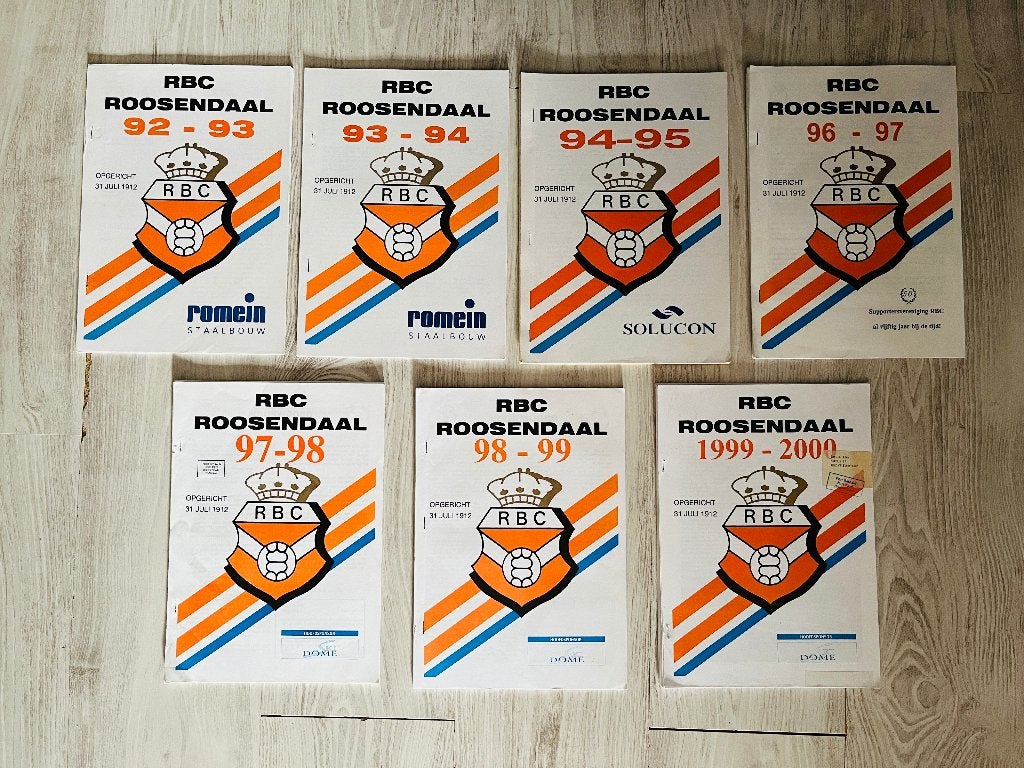 Diverse Jaarboeken RBC Roosendaal 1992-2000, Verzamelen, Ophalen of Verzenden, Zo goed als nieuw, Overige binnenlandse clubs, Boek of Tijdschrift