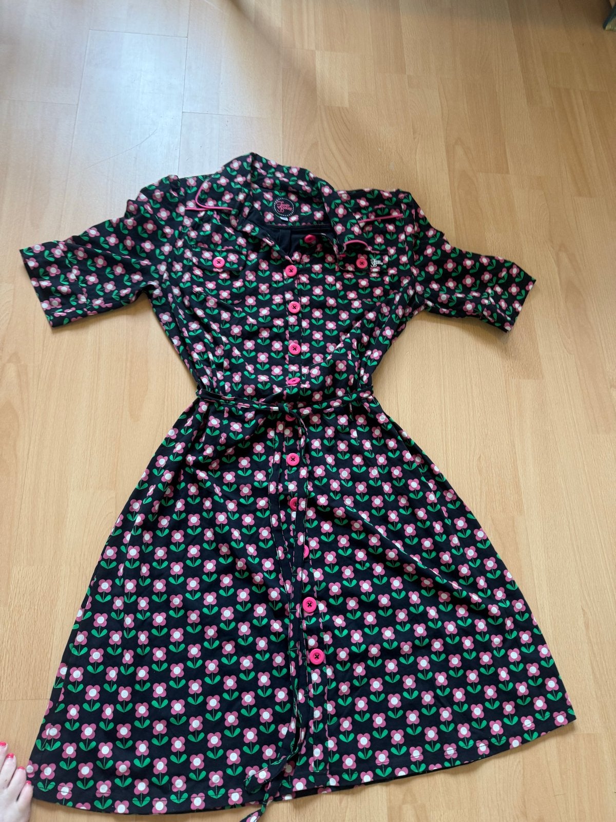 Tante Betsy jurk met bloemenprint, maat XL, Ophalen of Verzenden, Zo goed als nieuw, Maat 46/48 (XL) of groter, Meerkleurig
