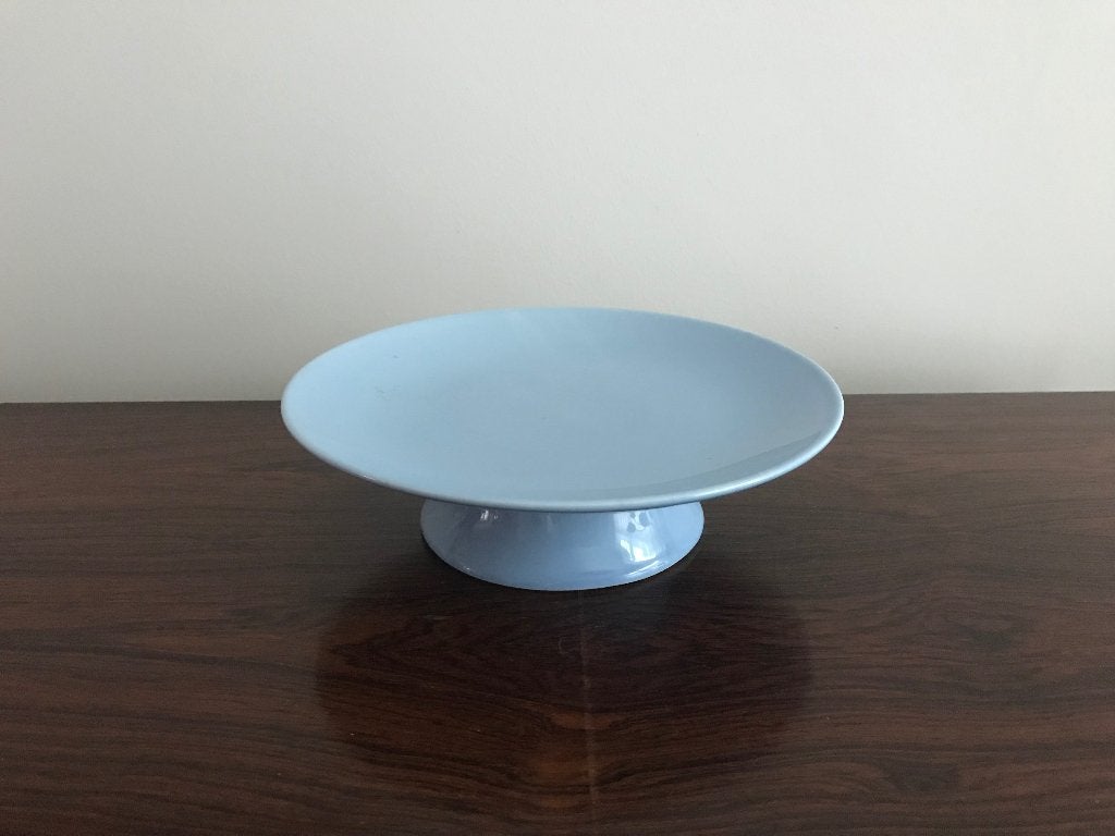 Ronde Schaal schotel op voel lichtblauw pastel blauw, Antiek en Kunst, Ophalen of Verzenden