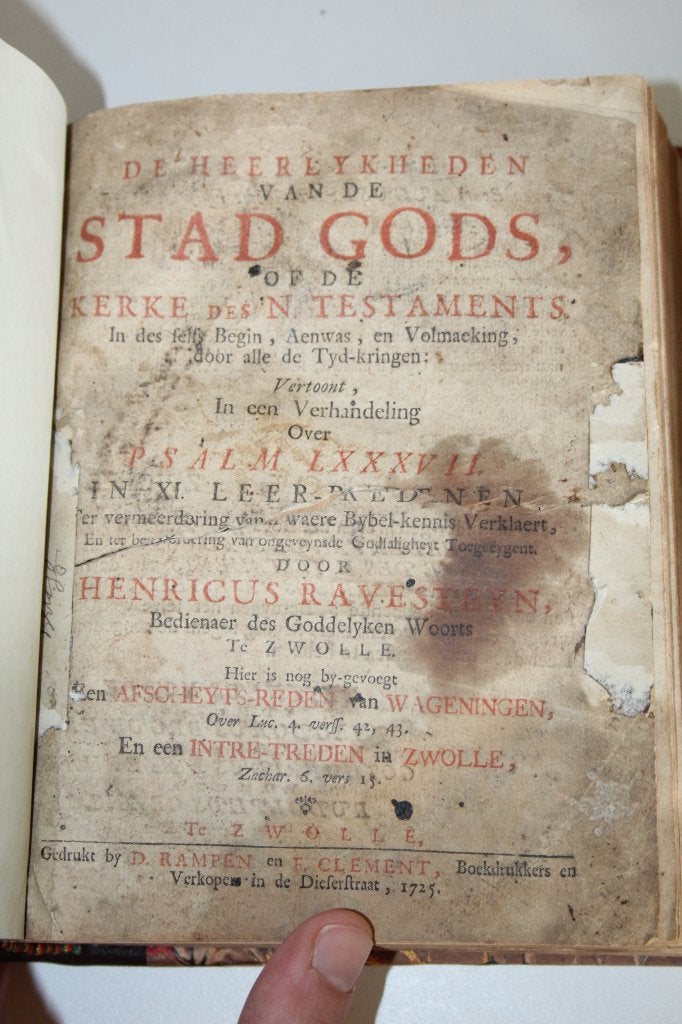 Henricus Ravesteyn - De heerlykheden van de Stad Gods (1725), Ophalen of Verzenden